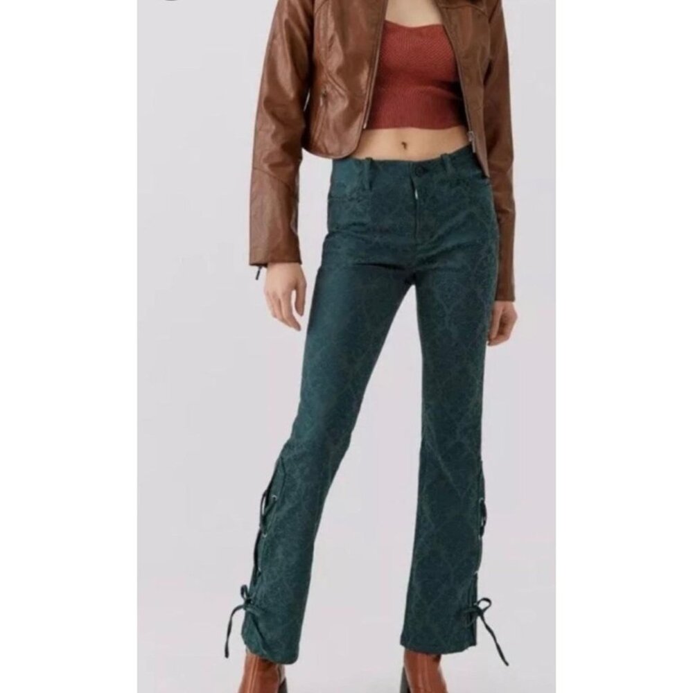 Urban Outfitters Gree Bootcut Damask Print Pants Size 0
